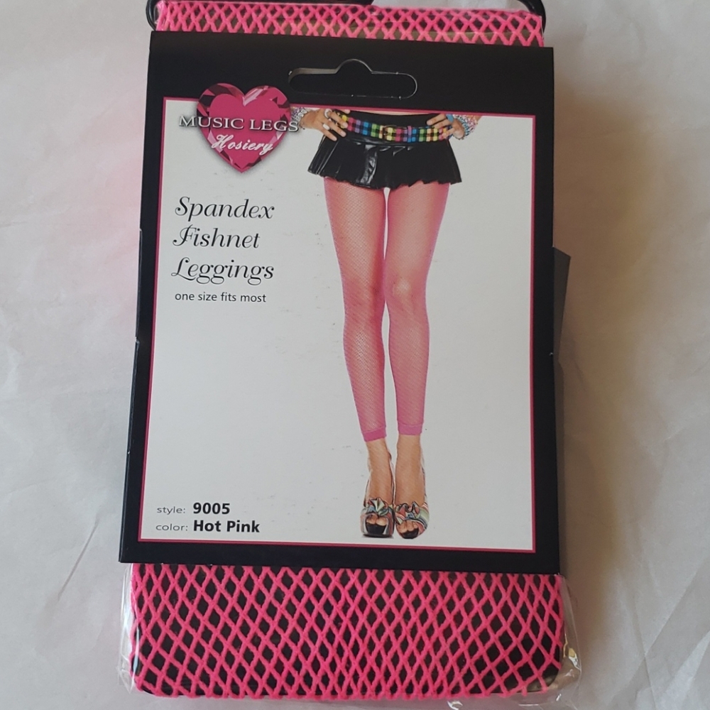 🌺 Hot Pink Fishnet Leggings
